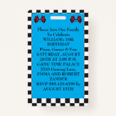 Badge Passes VIP d'Anniversaire Cool Blue Race (Dos)