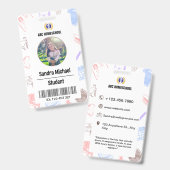 Badge Pastel Homeschool Carte d'identité étudiante avec  (Front & Back)