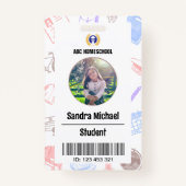 Badge Pastel Homeschool Carte d'identité étudiante avec  (Devant)
