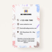 Badge Pastel Homeschool Carte d'identité étudiante avec  (Dos)