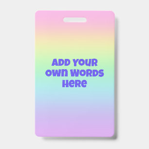 Badge Pastel personnalisé Arc-en-ciel dégradé