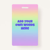 Badge Pastel personnalisé Arc-en-ciel dégradé (Dos)