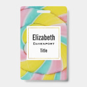 Badge Pastel Rainbow Spiral Candy Photo (Dos)