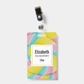 Badge Pastel Rainbow Spiral Candy Photo (Face avec clip)