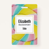 Badge Pastel Rainbow Spiral Candy Photo (Dos)