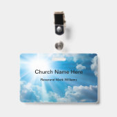 Badge Pasteur d'église et nom de foi du clergé (Avant avec clip)