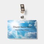Badge Pasteur d'église et nom de foi du clergé (Arrière avec clip)