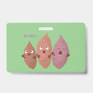 Badge Patates douces mignonnes de dessin animé qui chant
