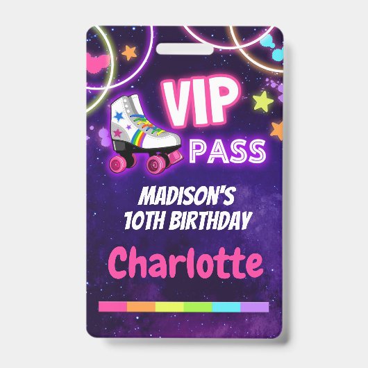Badge Patinage à rouleaux Anniversaire VIP Pass Lanyard (Front)