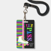 Badge Patinage à roulettes Anniversaire de la fête VIP P (Avant avec lanière)