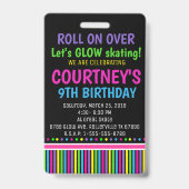 Badge Patinage à roulettes Anniversaire de la fête VIP P (Arrière)