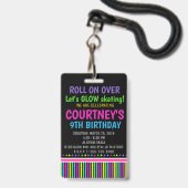 Badge Patinage à roulettes Anniversaire de la fête VIP P (Arrière avec lanière)