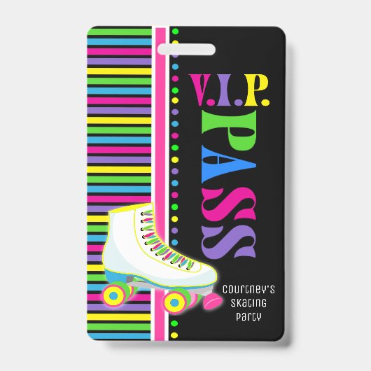 Badge Patinage à roulettes Anniversaire de la fête VIP P (Avant)