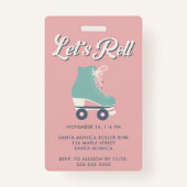 Badge Patinage à roulettes Invitation de fête d'annivers (Dos)