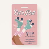 Badge Patinage à roulettes VIP Invitation de fête d'anni (Devant)