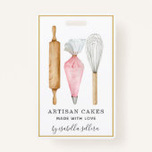 Badge Pâtisserie Chef Aquarelle Cuisine Ustensiles (Devant)