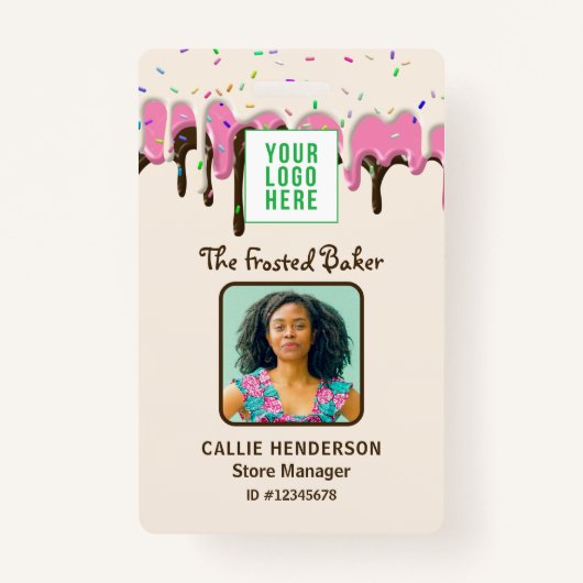 Badge Pâtisserie de glaçage Logo Entreprise Employé (Devant)