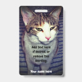 Badge Patron narcissique drôle chat (Arrière)