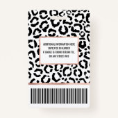 Badge Patteries du Black White Leopard animal (Dos)