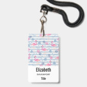 Badge Patters de Whimsical Flamingo et Pineapple (Face avec cordon)