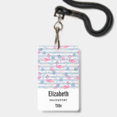 Badge Patters de Whimsical Flamingo et Pineapple (Dos avec cordon)