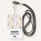 Badge Patters de Whimsical Watercolor (Derrière avec lanière)