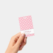 Badge Paw Empreintes d'animaux rose et blanc et monogram (Manuel / portable)