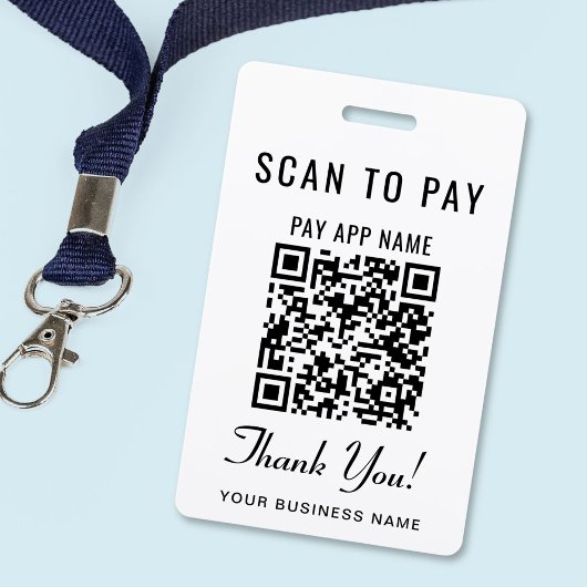Badge Payer avec un code QR à scanner