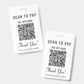 Badge Payer avec un code QR à scanner (Avant & arrière)