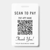 Badge Payer avec un code QR à scanner (Avant)