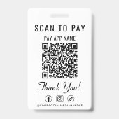 Badge Payer par code QR sur les médias sociaux (Arrière)