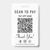 Badge Payer par code QR sur les médias sociaux (Avant)