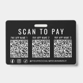 Badge Payer par scan de 3 codes QR de paiement Réseaux s (Avant)