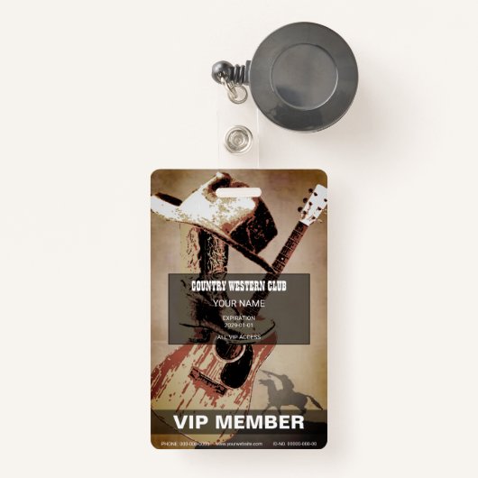 Badge Pays occidental (Front with Retractable)