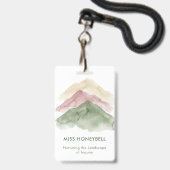 Badge Paysage de recherche Nom de citation de l'enseigna (Avant avec lanière)