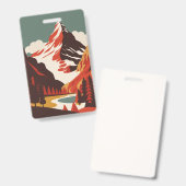Badge Paysage du Mont Matterhorn (Avant & arrière)