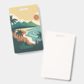 Badge paysage marin d'Hawaï (Avant & arrière)