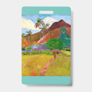 Badge Paysage tahitien célèbre peinture de Paul Gauguin