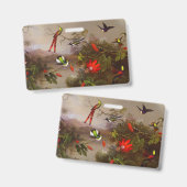 Badge Paysage tropical avec dix colibris Heade (Avant & arrière)