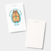 Badge PDG drôle de Capybara de Faire Rien sur mesure (Avant & arrière)