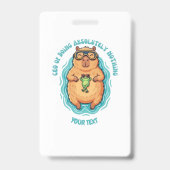Badge PDG drôle de Capybara de Faire Rien sur mesure (Avant)