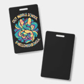 Badge Peace Out Middle Hello Lycée Tie Dye (Recto et verso)