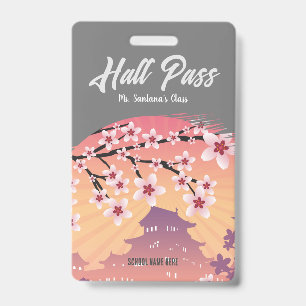 Badge Peach Blossom Hall Pass