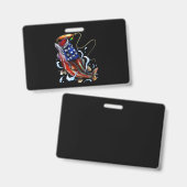 Badge Pêche à la basse Poisson Drapeau américain Pêche p (Avant & arrière)