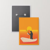 Badge Pêche au coucher ou lever du soleil (Recto/Verso)