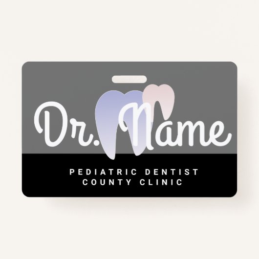 Badge Pédiatre Dentiste moderne Ombre dentaire (Devant)