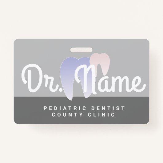 Badge Pédiatre Dentiste moderne Ombre dentaire (Devant)