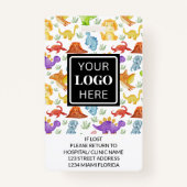 Badge Pediatricien Cute Dinosaur Photo (Dos)