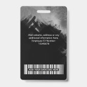 Badge Peinture à grains noirs Photo de l'employé, Code à (Arrière)