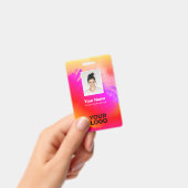 Badge Peinture arc-en-ciel photo de l'employé, code barr (Handheld)